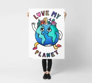 KOLOROWANKA 100x70cm - LOVE MY PLANET -moonstore-omy
