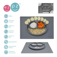 EUHMA005-EZPZ-Silikonowy-talerzyk-z-podkladka-2w1-Happy-Mat-szary (2)