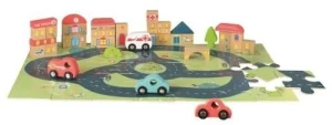 Drewniane puzzle, miasto i samochodziki Moonstore