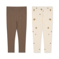Konges Slojd - Legginsy Basic 2-pak - LEMON/SHITAKE