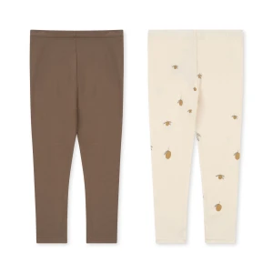 Konges Slojd - Legginsy Basic 2-pak - LEMON/SHITAKE