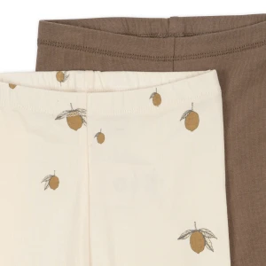 Konges Slojd - Legginsy Basic 2-pak - LEMON/SHITAKE