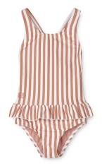 Liewood – Jednoczęściowy kostium kąpielowy Amara – Y/D Stripe: Tuscany rose / Creme de la creme - Moonstore