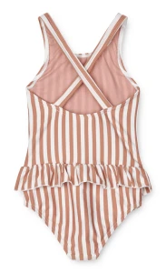 Liewood – Jednoczęściowy kostium kąpielowy Amara – Y/D Stripe: Tuscany rose / Creme de la creme - Moonstore