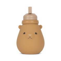 Konges Slojd Silikonowa butelka Teddy- ALMOND
