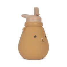 Konges Slojd Silikonowa butelka Teddy- ALMOND