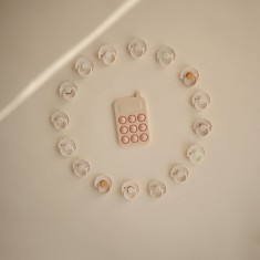 MUSHIE - Silikonowy telefon Press Toy – Blush - Moonstore