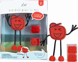 Glo Pals Postać do kąpieli Sammy - zestaw z dwiema kostkami sensorycznymi świecącymi w wodzie
