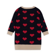 Konges Slojd - Dzianinowa sukienka Lapis - NAVY HEART