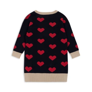 Konges Slojd - Dzianinowa sukienka Lapis - NAVY HEART