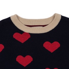 Konges Slojd - Dzianinowa sukienka Lapis - NAVY HEART