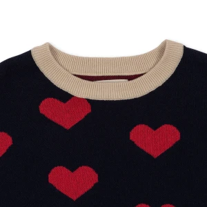 Konges Slojd - Dzianinowa sukienka Lapis - NAVY HEART