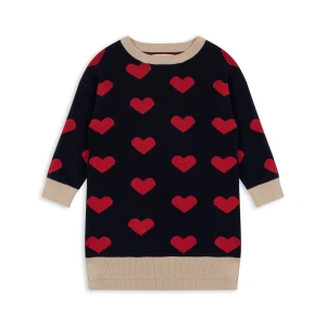 Konges Slojd - Dzianinowa sukienka Lapis - NAVY HEART