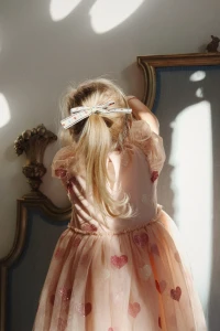 Konges Slojd - Gumki do włosów RIBBON BOW - BEIGE/BLACK