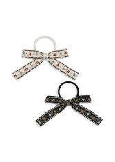 Konges Slojd - Gumki do włosów RIBBON BOW - BEIGE/BLACK