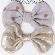Rockahula Kids - 2 spinki do włosów Scattered Heart and Gold Bow