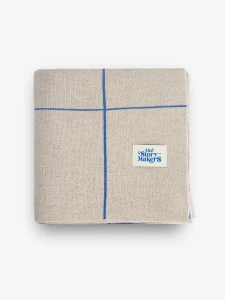 The Story Makers - Kocyk 100% wełna merino Kratka beżowy-moonstore