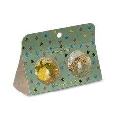 Konges Slojd - Piłeczka kauczukowa z figurką 2-pak - lemon/tiger