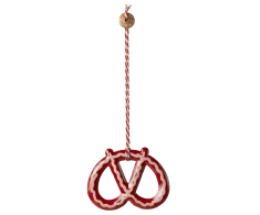 Maileg- dekoracja bożonarodzeniowa - Metal ornament, Pretzel - Stripe