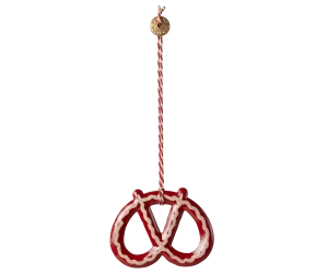 Maileg- dekoracja bożonarodzeniowa - Metal ornament, Pretzel - Stripe