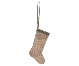 Maileg Dekoracja bożonarodzeniowa zawieszka choinkowa – Stocking ornament, Stripe - Sand