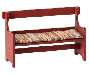 Maileg akcesoria Czerwona Drewniana Ławka - Bench, Red