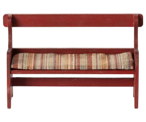 Maileg akcesoria Czerwona Drewniana Ławka - Bench, Red