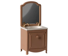 Maileg Akcesoria szafka z umywalką i lustrem - Sink dresser, Dark Powder