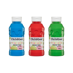ChildGen - Nietoksyczne farby do malowania palcami 3x 350ml - niebieska, czerwona, zielona
