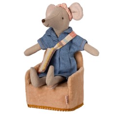 Maileg Akcesoria krzesło składane – Folding chair, Mouse - Powder