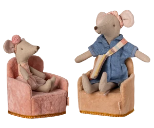 Maileg Akcesoria krzesło składane – Folding chair, Mouse - Powder