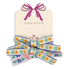 Konges Slojd - Gumki do włosów MINI BOW - WHITE/ROSE