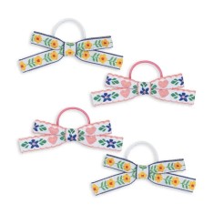 Konges Slojd - Gumki do włosów MINI BOW - WHITE/ROSE