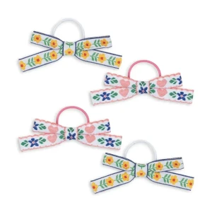 Konges Slojd - Gumki do włosów MINI BOW - WHITE/ROSE