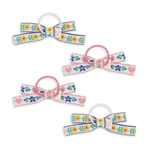 Konges Slojd - Gumki do włosów MINI BOW - WHITE/ROSE