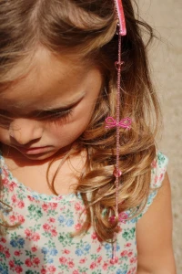 Konges Slojd - Spinki do włosów Pearly Tassel - PINK BOW