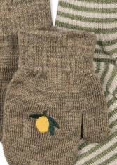 Konges Slojd - Rękawiczki z jednym palcem Filla 2-pak - LEMON/STRIPE