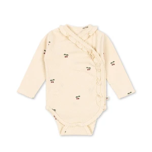 Konges Slojd - Body dla noworodka SUI FRILL - CHERRY