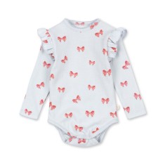 Konges Slojd - Body niemowlęce SUI FRILL - ROSIA BLUE BOW