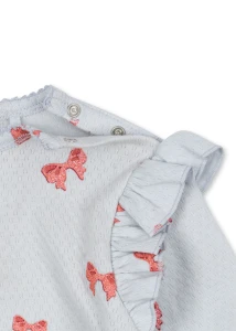 Konges Slojd - Body niemowlęce SUI FRILL - ROSIA BLUE BOW
