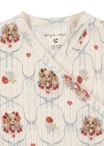 Konges Slojd - Piżamka z organicznej bawełny Newborn Onesie - PUPPY