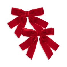 Konges Slojd - Spinki do włosów z kokardami Velvet - BARBADOS CHERRY