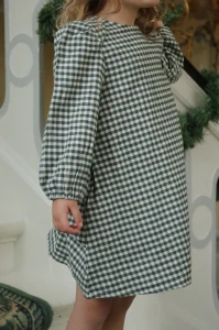 Konges Slojd - Flanelowa sukienka Foret - GREEN CHECK