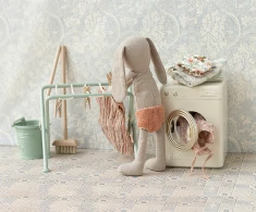Maileg Akcesoria wiadro i mop - Miniature, Light blue
