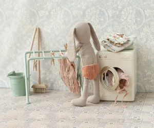 Maileg Akcesoria wiadro i mop - Miniature, Light blue