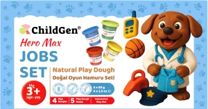 ChildGen - Zestaw kreatywny PAW PALS Praca Bohater Max - 4 ciastoliny, foremki, mata