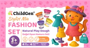 ChildGen - Zestaw kreatywny PAW PALS Moda Stylistka Mia - 4 ciastoliny, foremki, mata