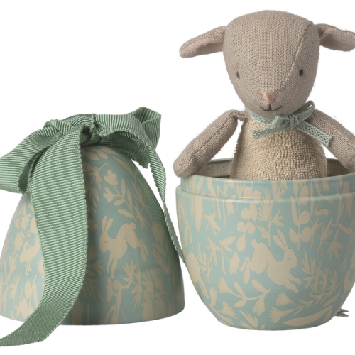 Maileg - Jajko Wielkanocne z micro barankiem, Small - Dusty mint